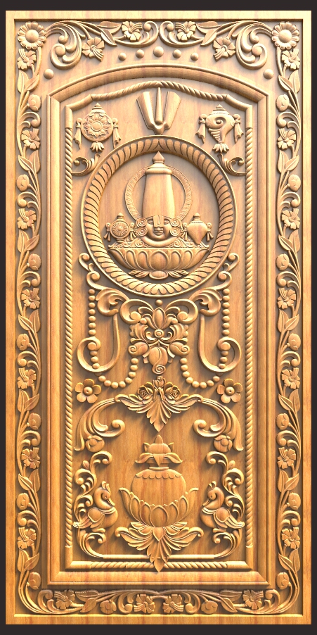 Half Balaji Door Design for CNC Carving