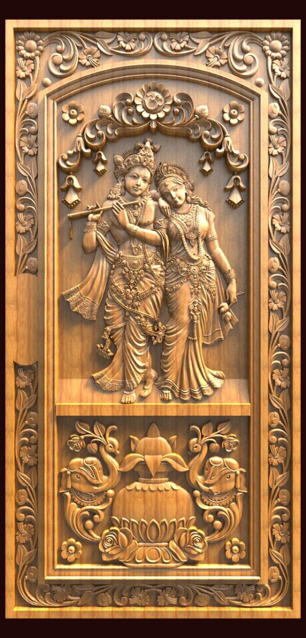 RadhaKrishna Door For CNC Carving