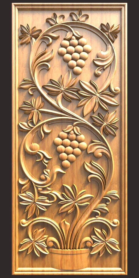 Grapes Door Design For CNC Carving