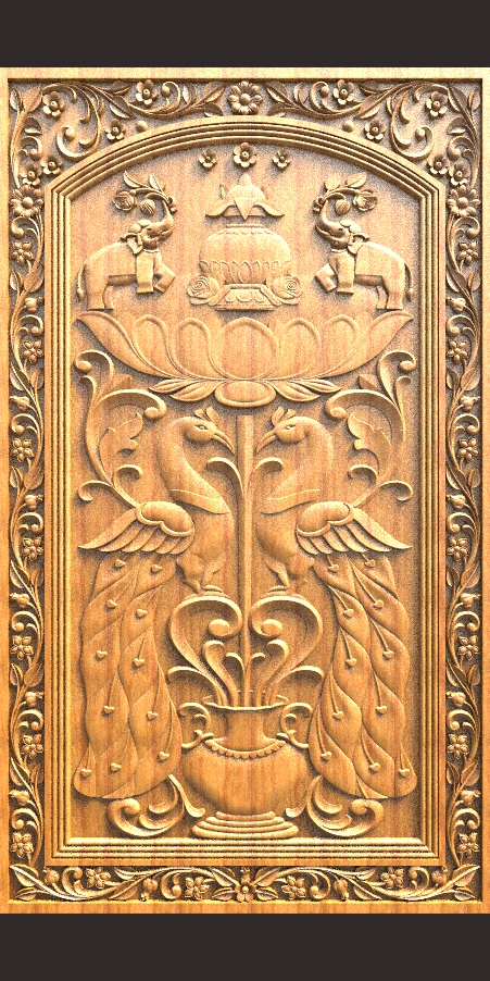 New Peacock and Kalasam Door Design
