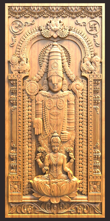 Latest Laxmi Venkateswara Swamy Door Design